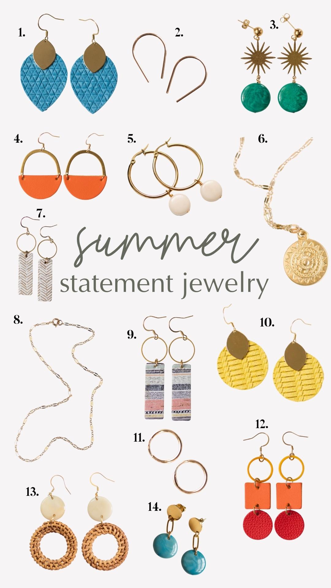 summer statement jewelry colorful summer earrings by sela designs