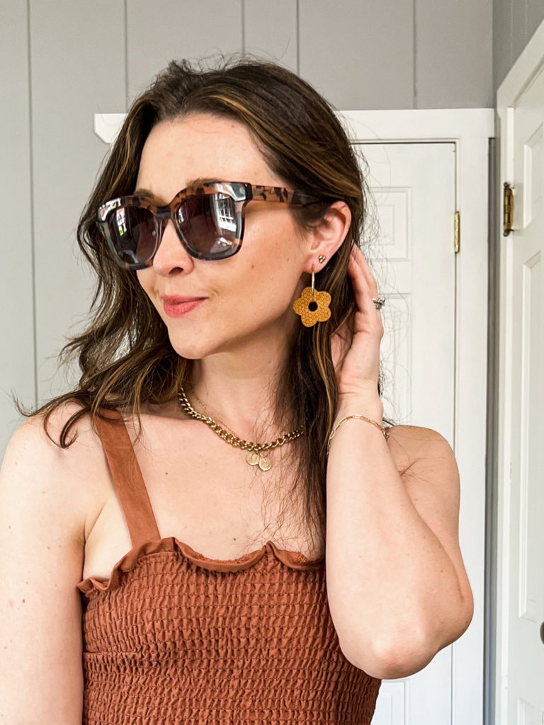 how to style a smocked tiered dress for summer slow fashion blogger Ashleigh becker