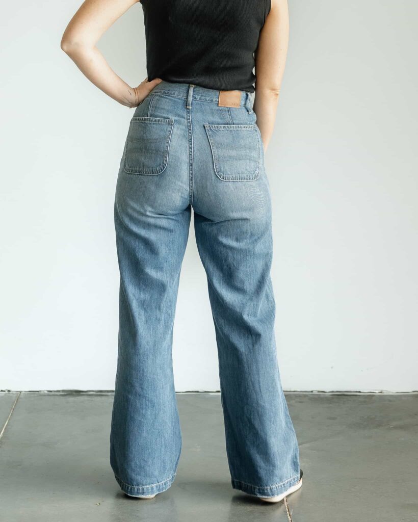 Wide leg 70s inspired ABLE jeans review